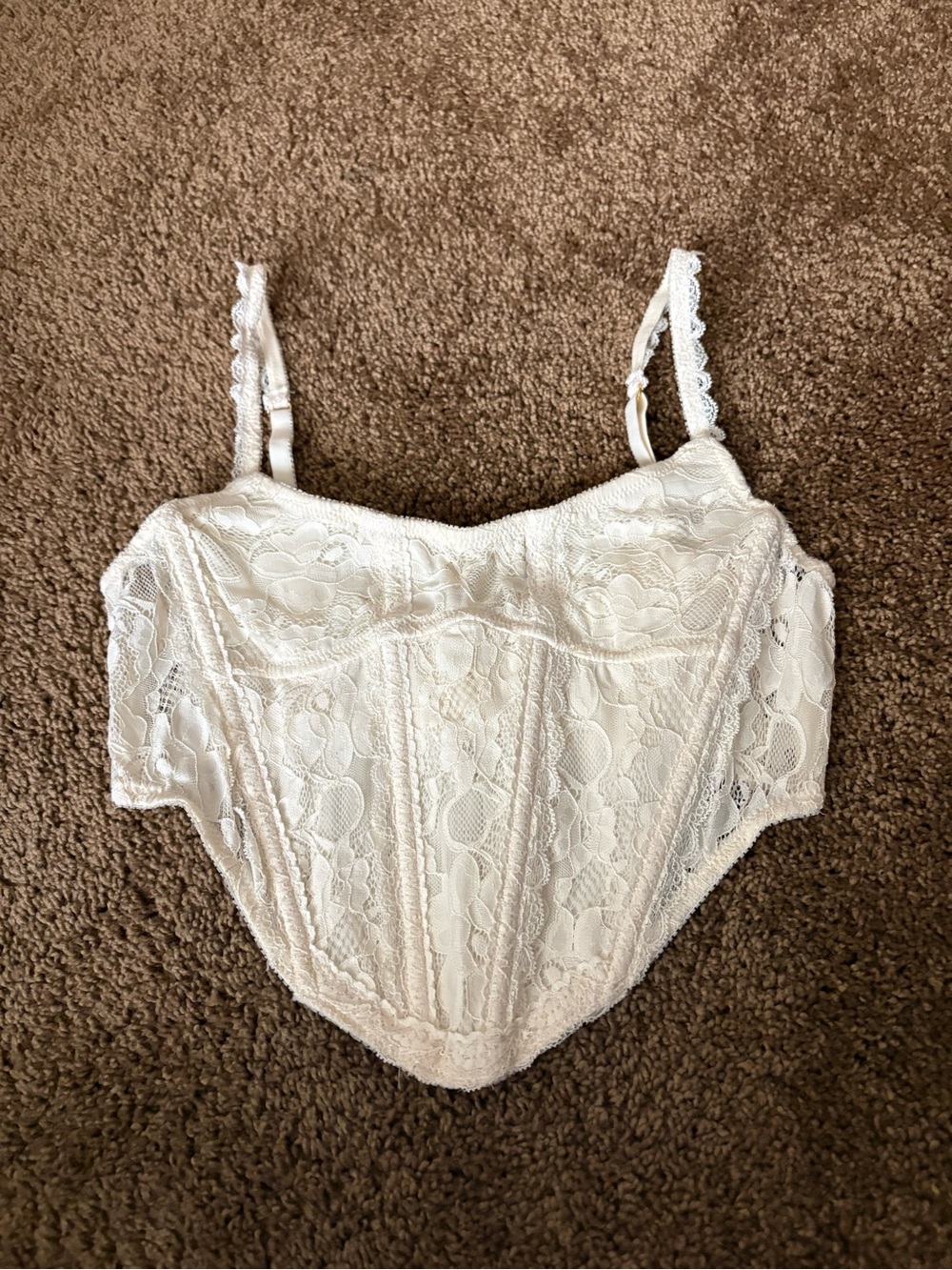 Urban Outfitters Out From Under Lace Bustier Camisole - Ivory- Medium